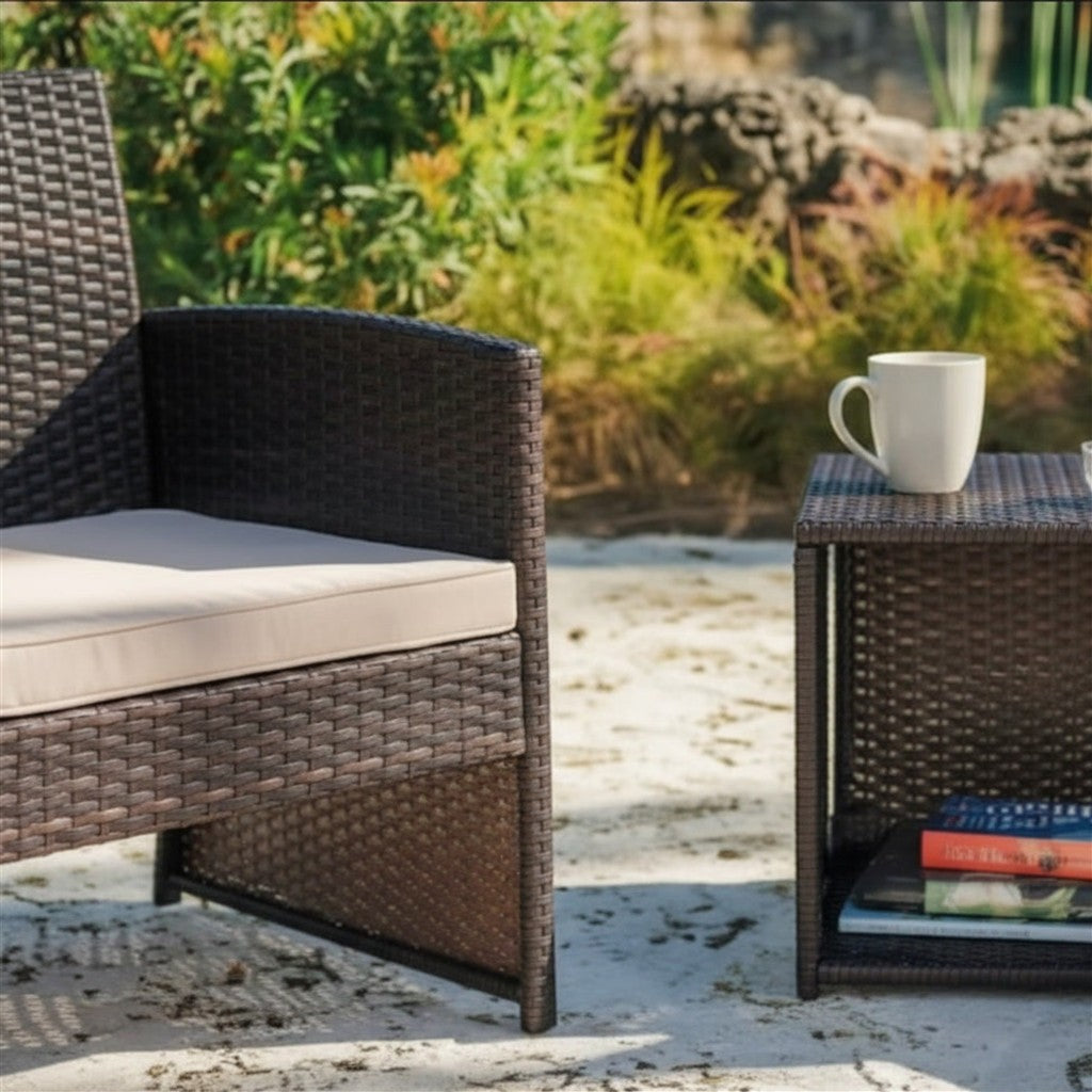 Set Tavolinë & Karrige për Oborr 3 Pjesë – Mobilje Elegante për Ambient të Jashtëm