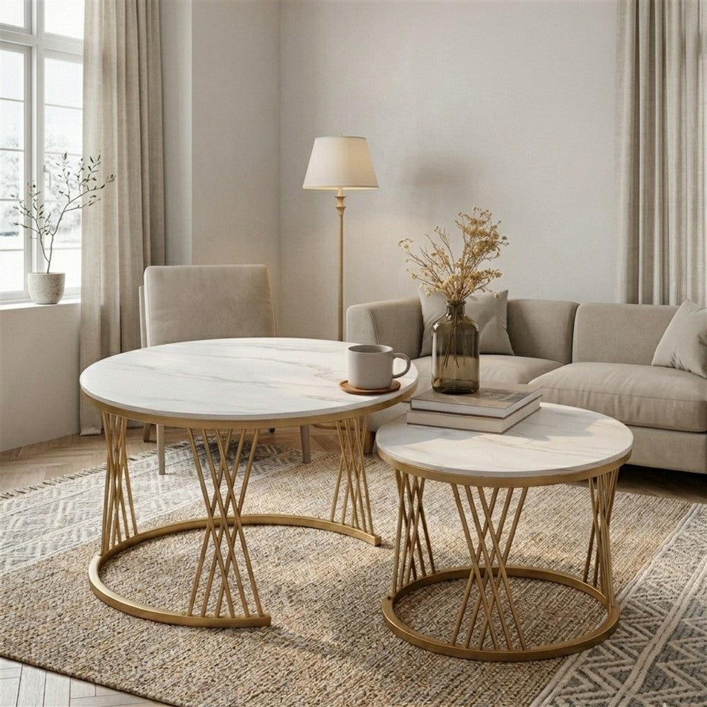 Set Tavolina Moderne për Sallon – Dizajn Elegant & Minimalist