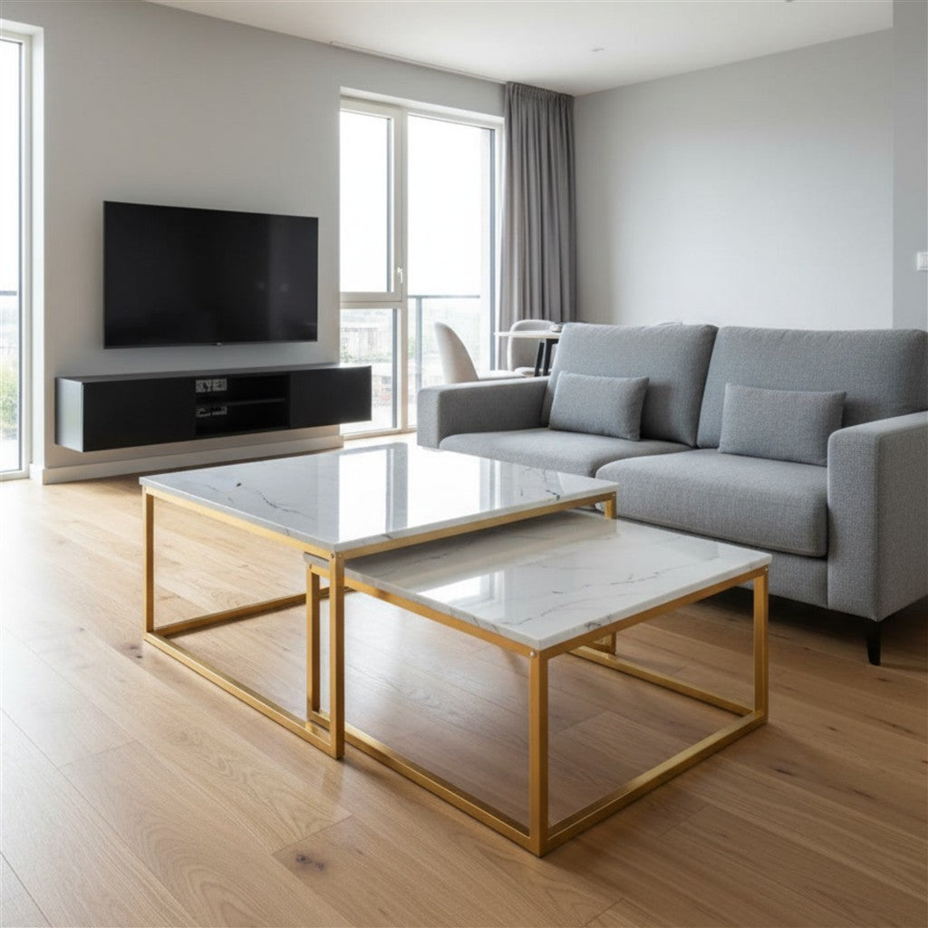 Set Tavolina Moderne për Sallon – Dizajn Elegant & Minimalist