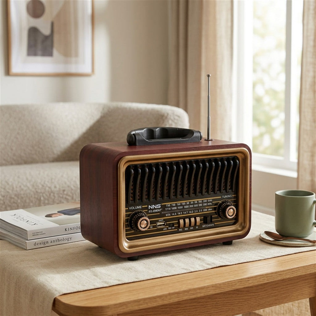 Radio Retro Multifunksionale – Dizajn Vintage për Shtëpi dhe Zyrë