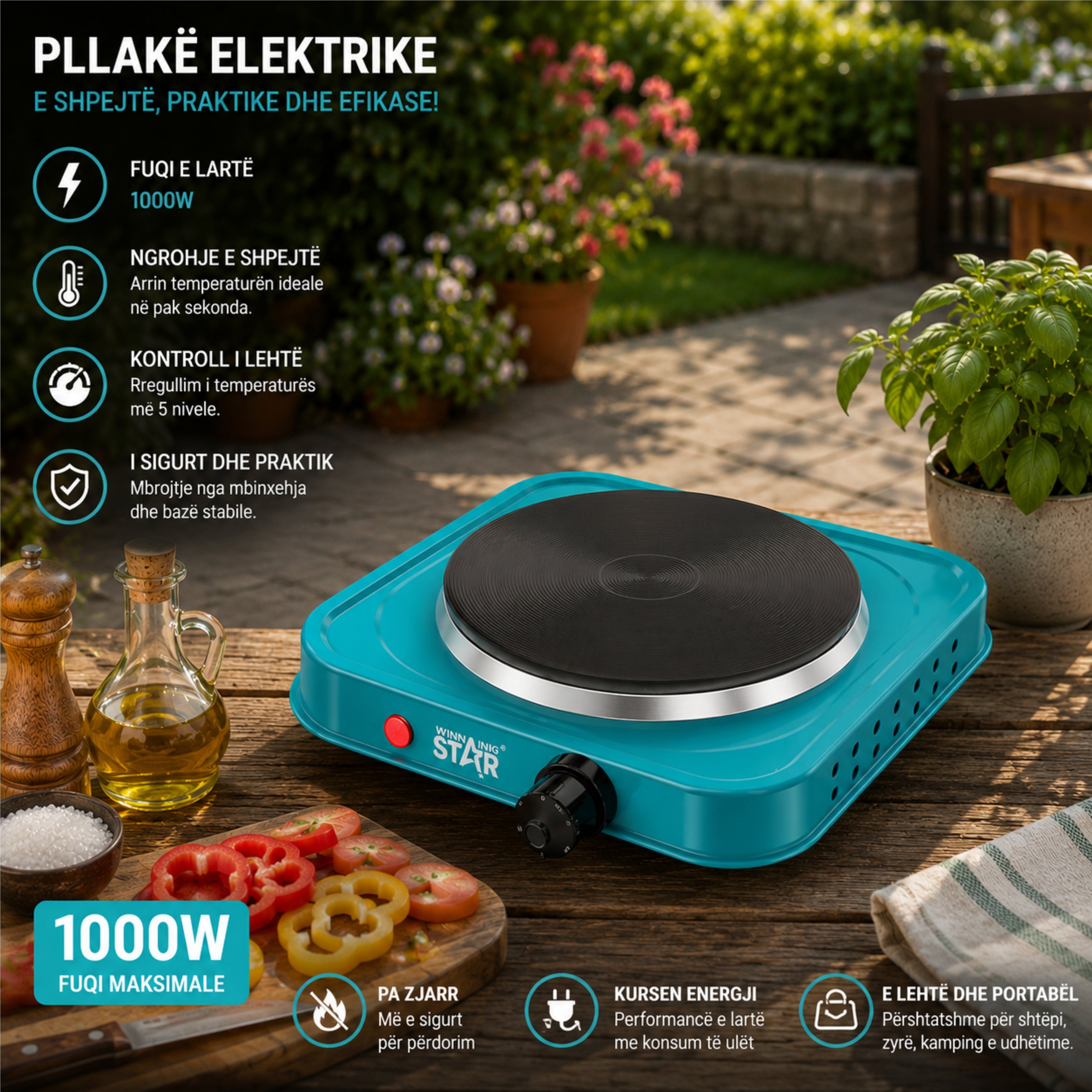 Pllakë Elektrike 1000W