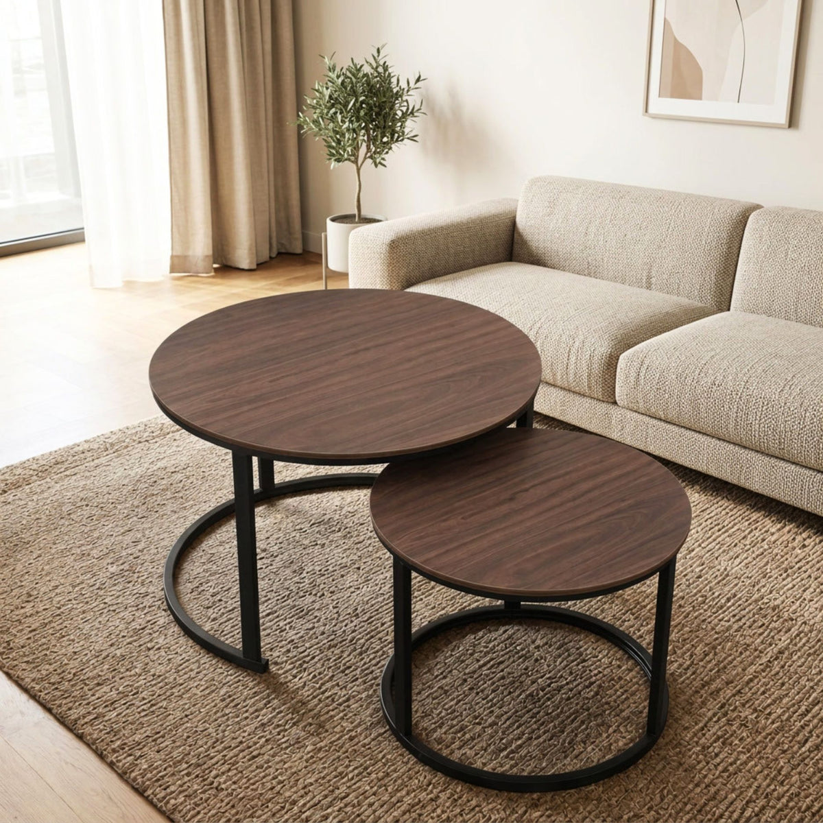 Set Tavolinash prej Druri – 2 Copë
