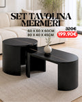 Set Tavolina Moderne me Efekt Mermeri