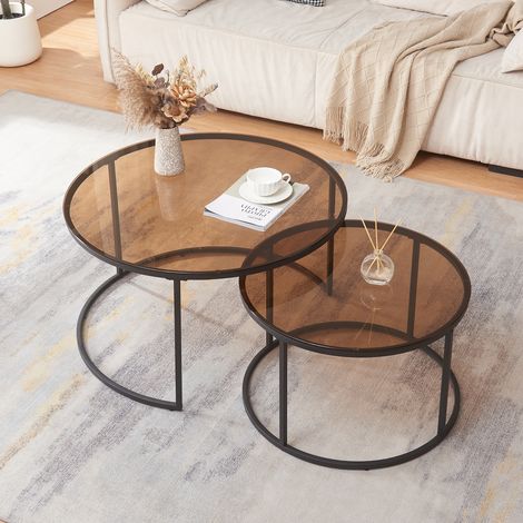Set Tavolinash me Xham – 2 Copë
