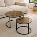 Set Tavolinash me Xham – 2 Copë