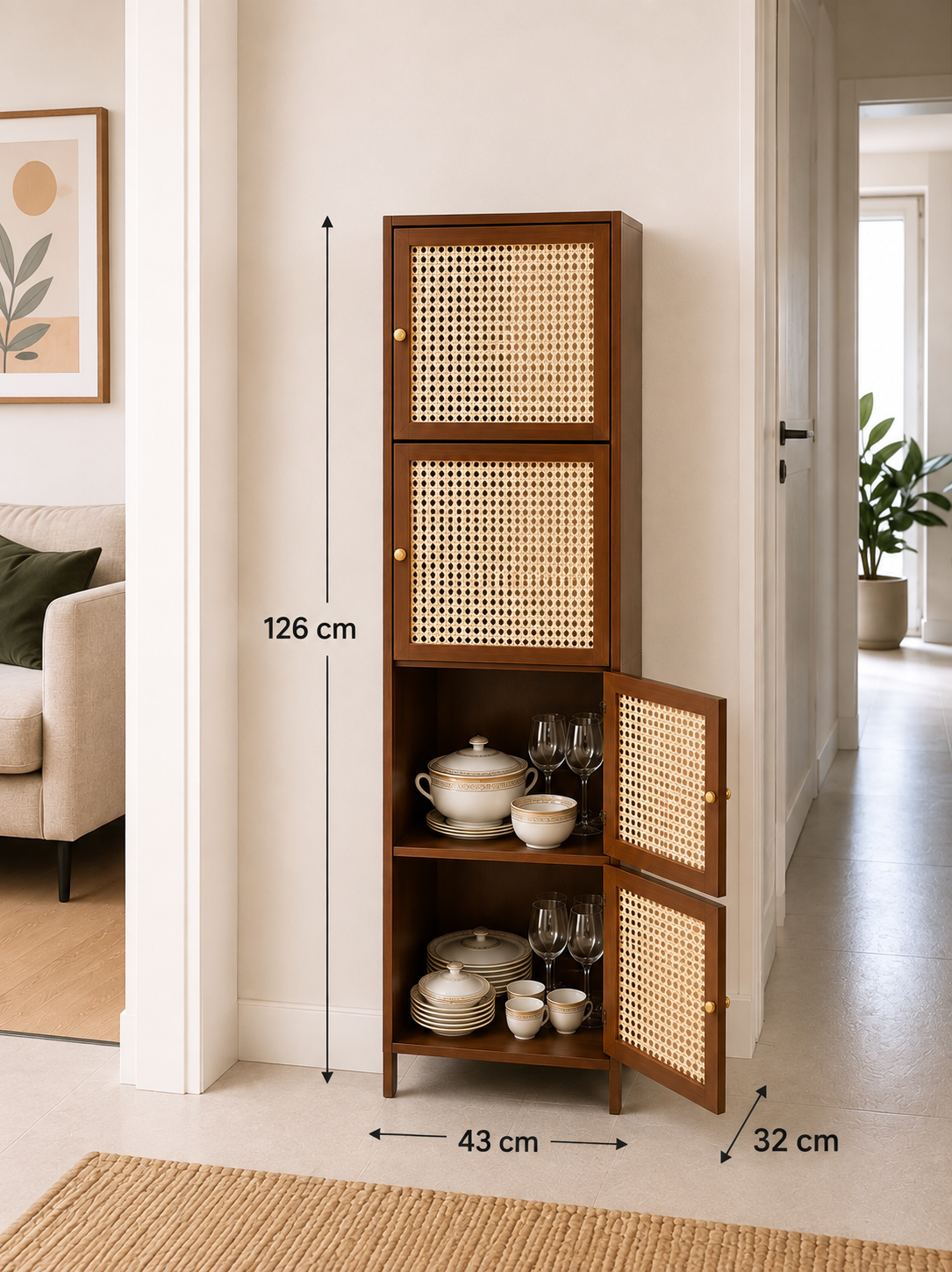 Dollap Modern prej Bambuje me 3 Dyer