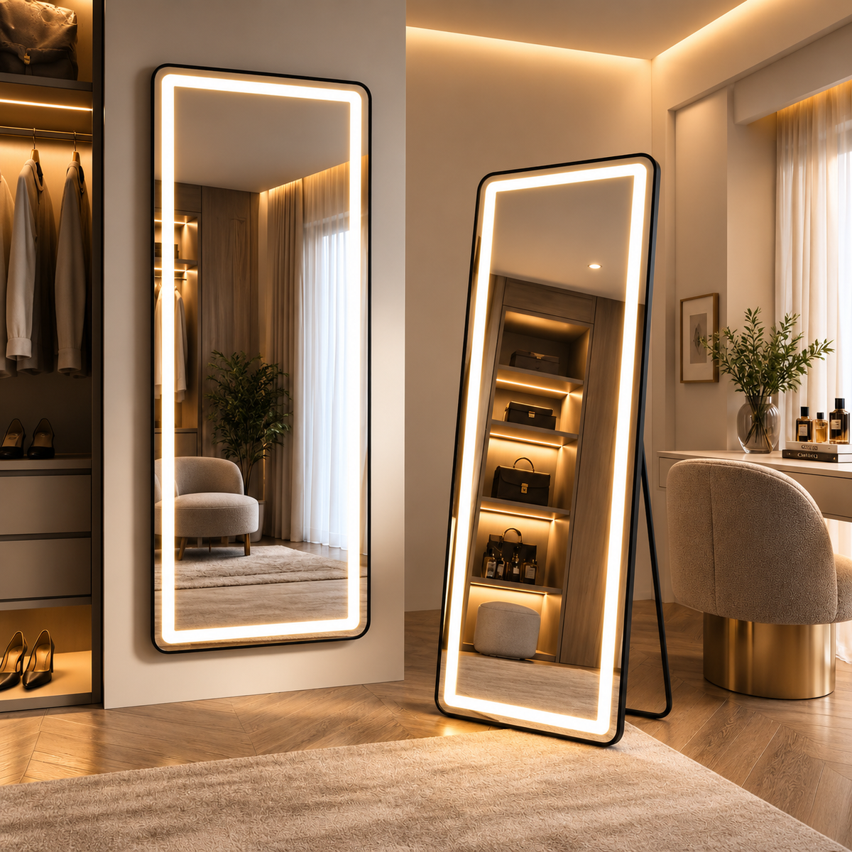 Pasqyrë Moderne me Dritë LED 160×50 cm