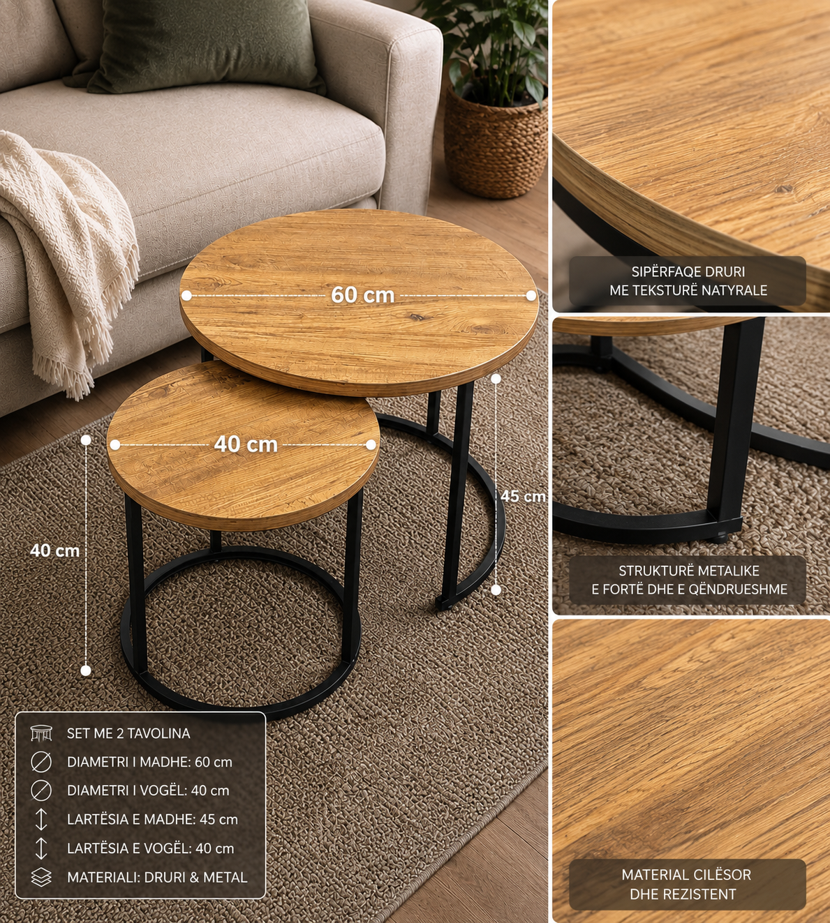 Set Tavolinash Moderne prej Druri