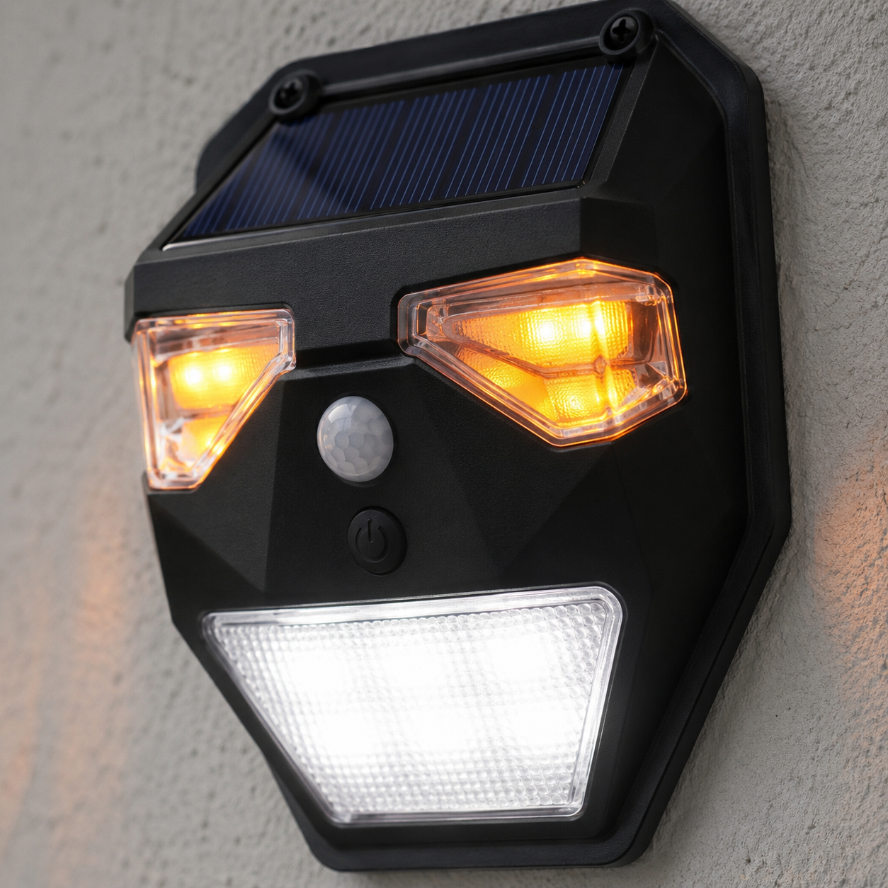 Dritë Solare Muri me Sensor Lëvizjeje & Alarm