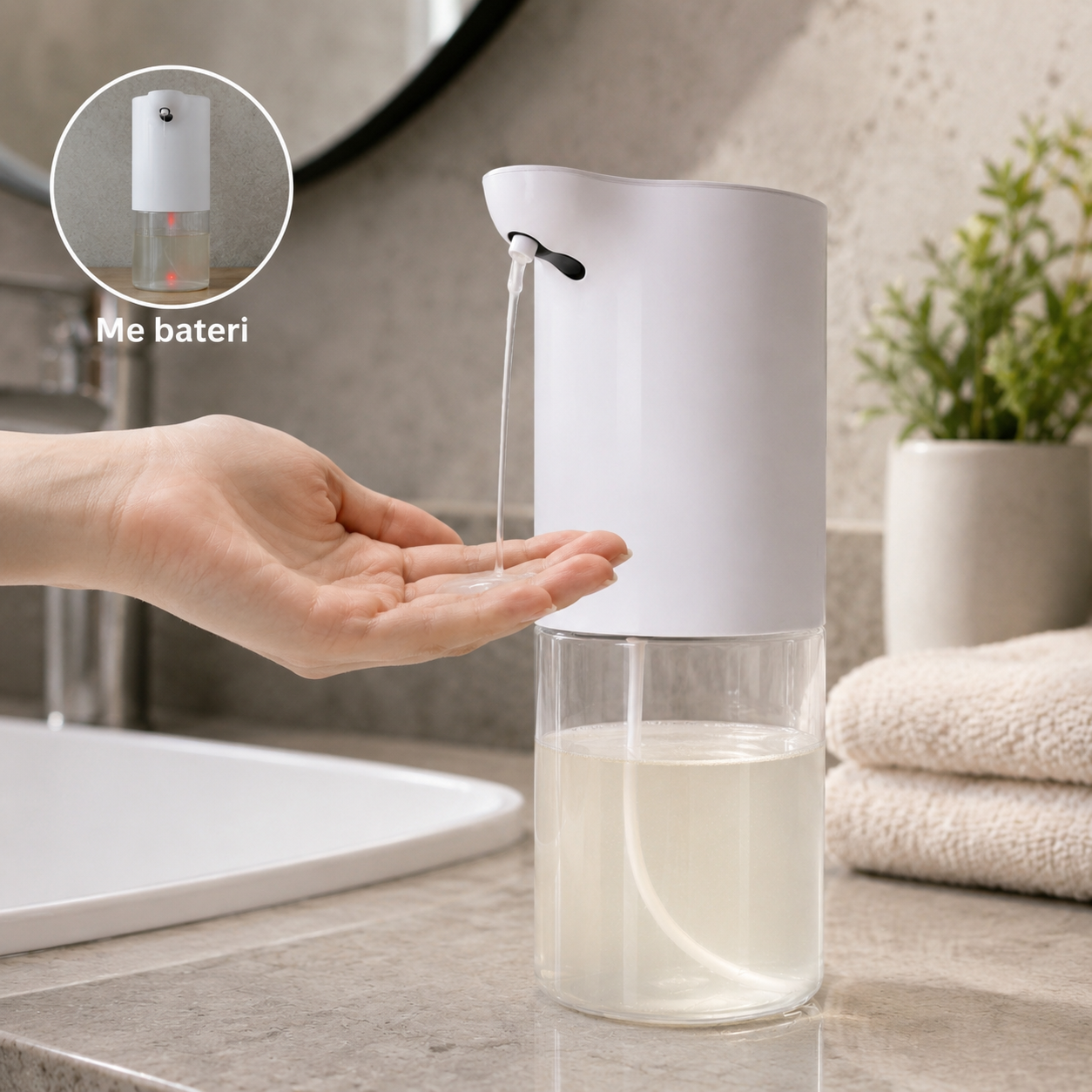 Dispenzer Automatik për Shampo me Bateri