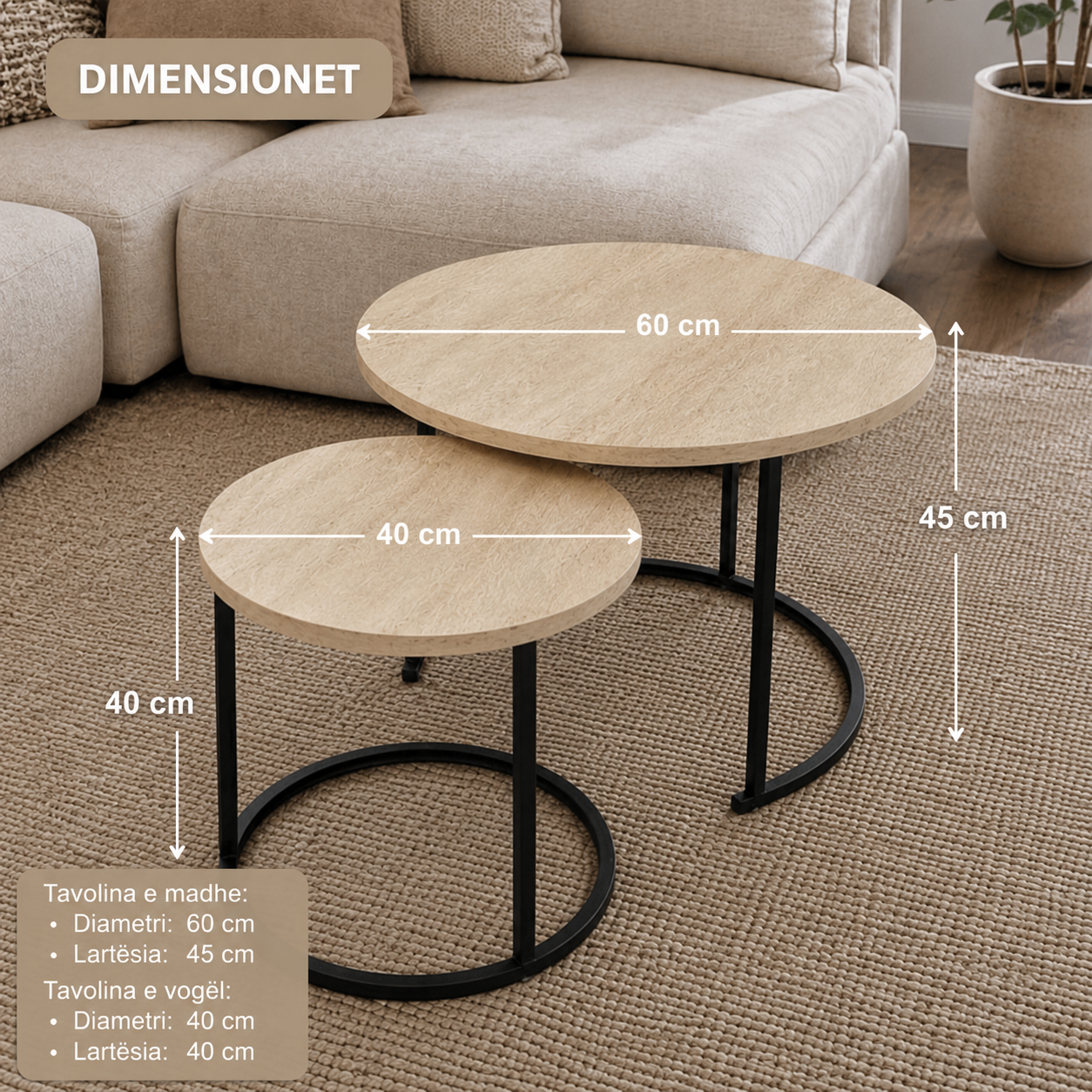 Set Tavolinash Moderne për Sallon