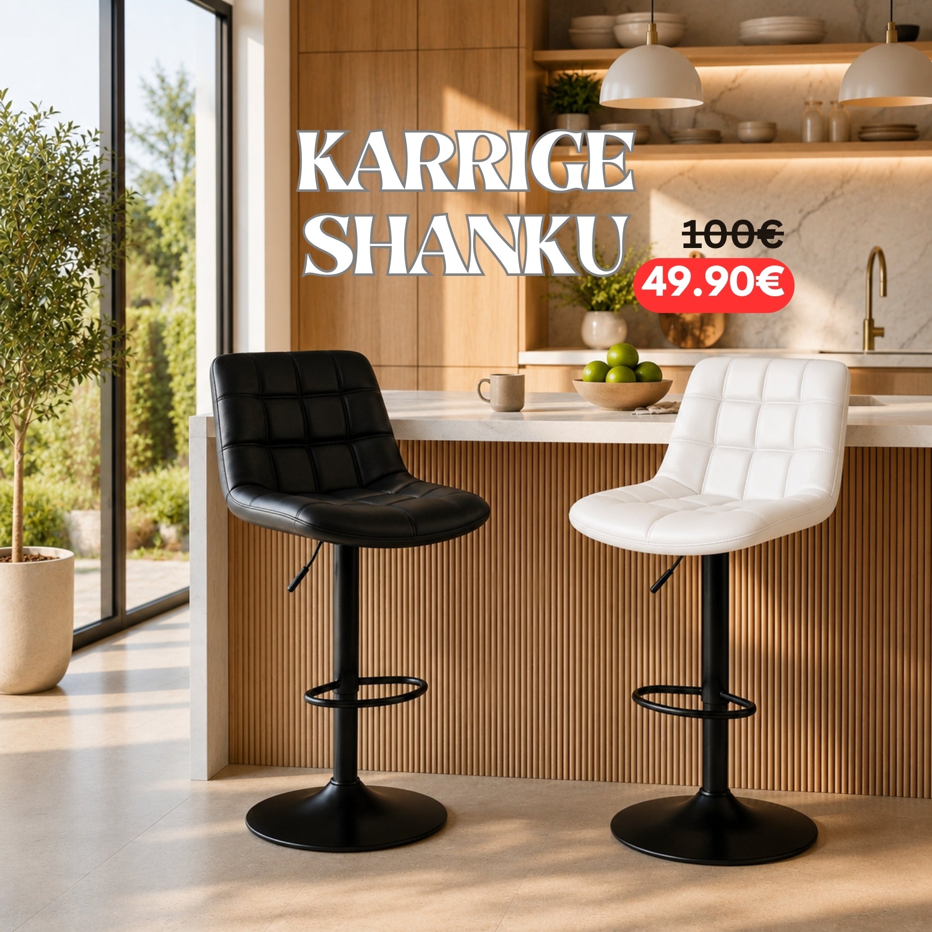 Karrige Shanku me Lartësi të Rregullueshme – 60 deri 80 cm