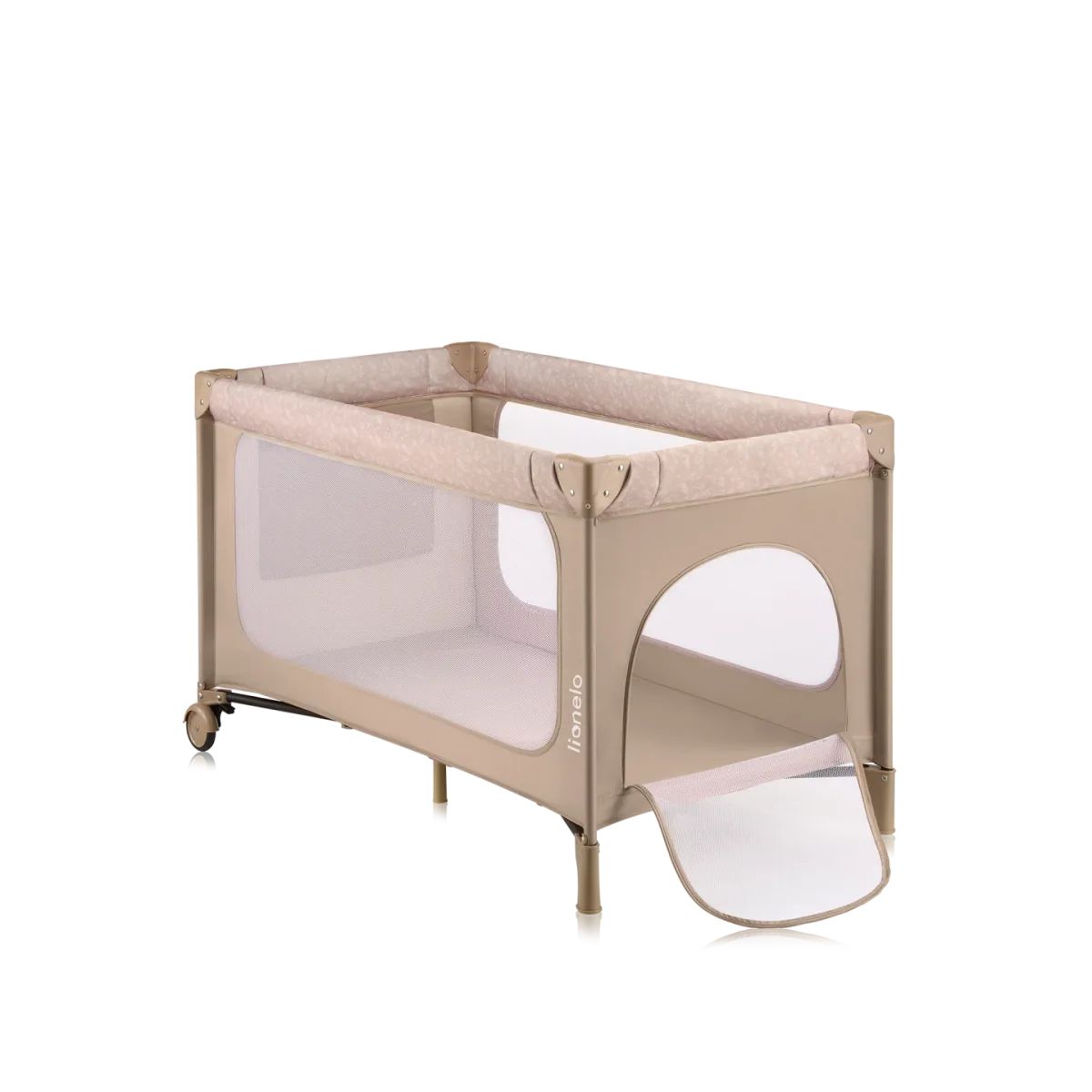 Lionelo Jasmin Easy Fold Beige Sand – Shtrat udhëtimi për bebe