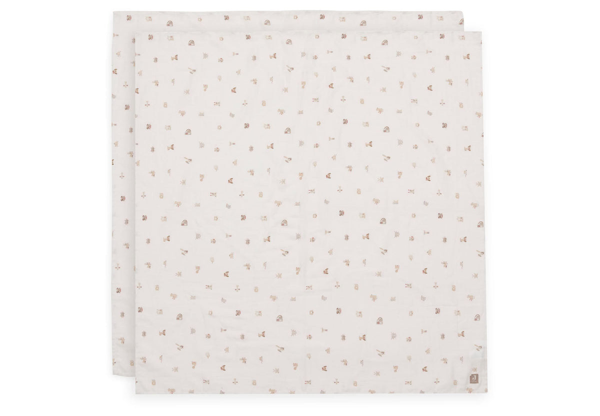 Jollein – Mbështjellëse muslini 115 × 115 cm, 2 copë (535-852-68154)