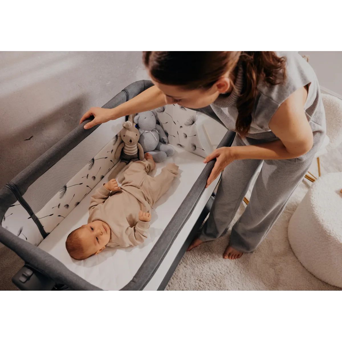 Lionelo Leonie Plus Beige Sand – Shtrat anësor për bebe
