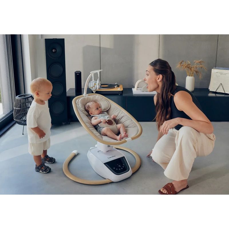 Lionelo Olivia Beige Natural – Luhatëse elektrike për bebe