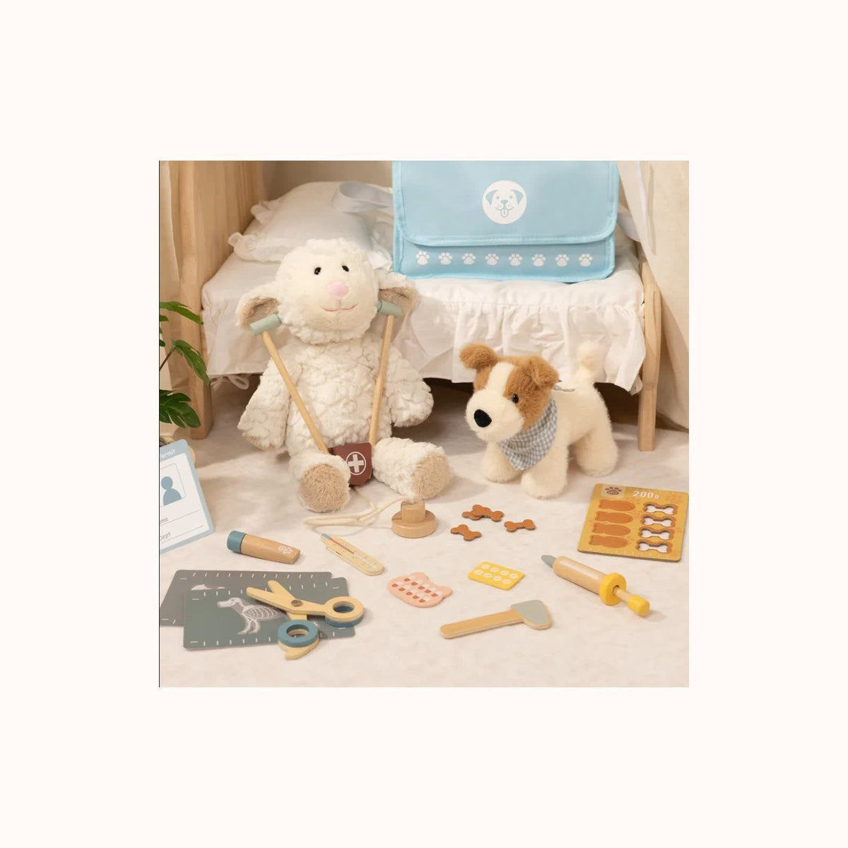 Tooky Toys – Set veterineri për kafshë shtëpiake prej druri