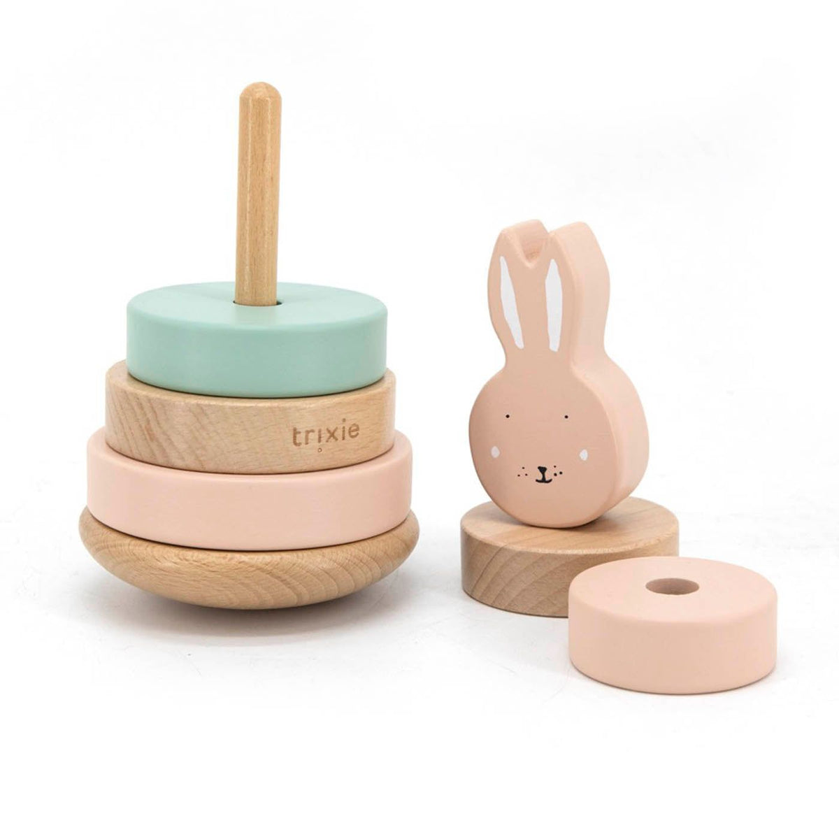 Trixie – Lodër stivuese prej druri – Mrs. Rabbit
