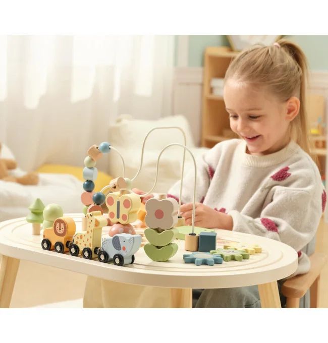 Tooky Toys – Tavolinë aktivitetesh prej druri, Medium