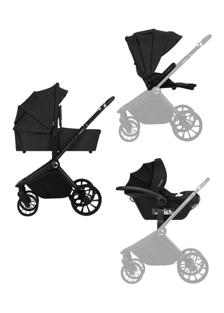 Lionelo Mika Plus Black Onyx – Karrocë 3 në 1