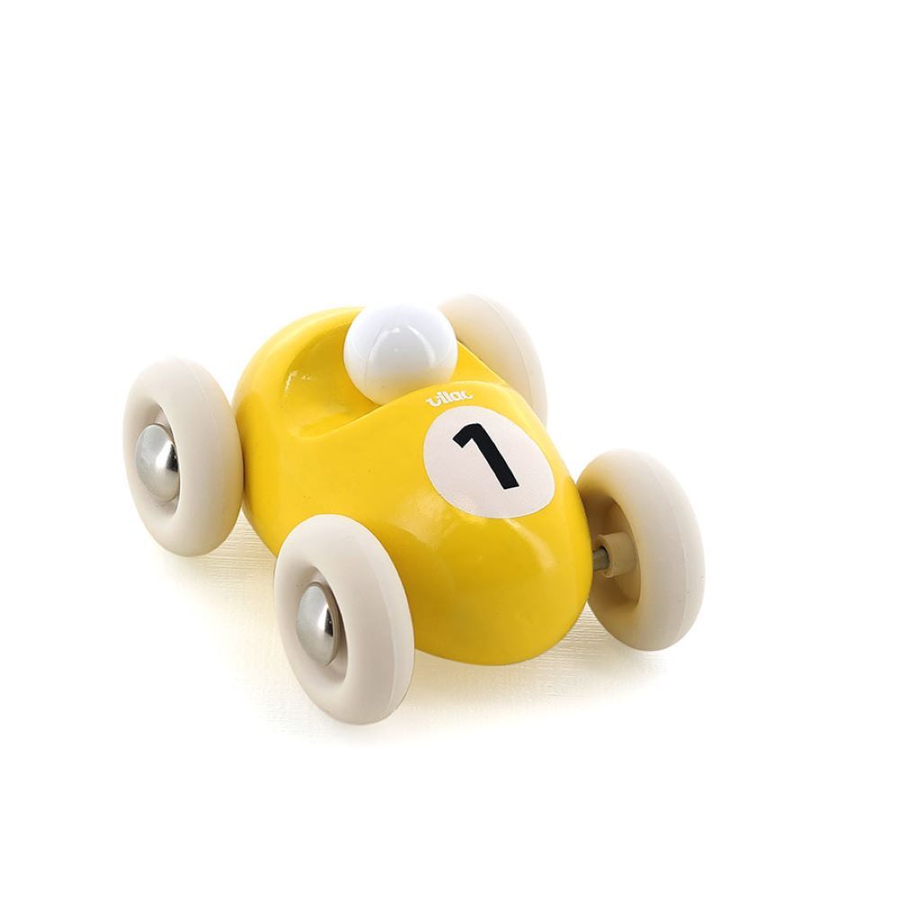 Vilac Mini Roadster – Makinë lodër prej druri, e verdhë