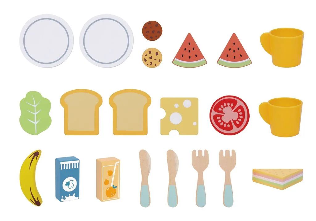 Tooky Toys – Set pikniku prej druri me aksesorë
