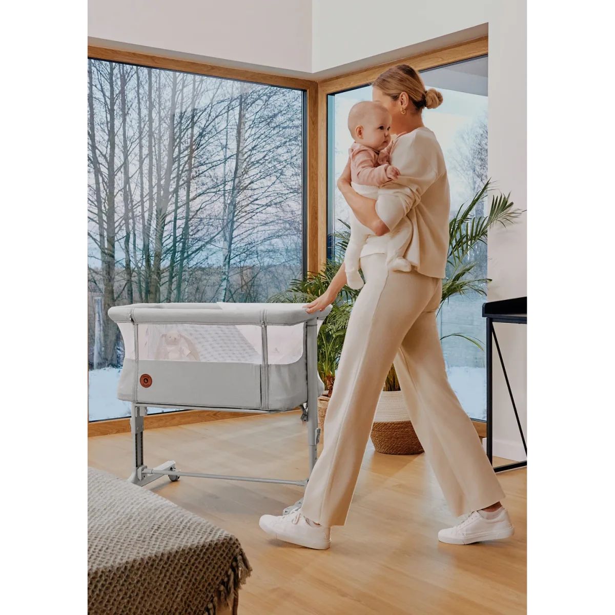 Lionelo Aurora Beige Taupe – Shtrat për bebe 3 në 1