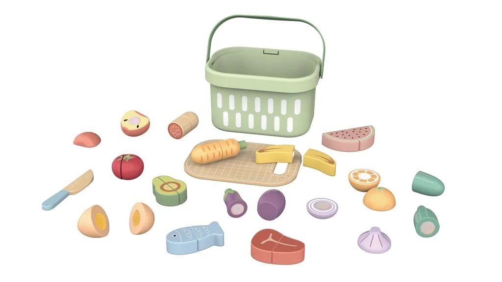 Tooky Toys – Set ushqimesh për prerje prej druri