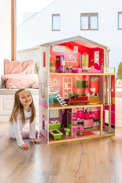 EcoToys Malibu – Shtëpi druri për kukulla