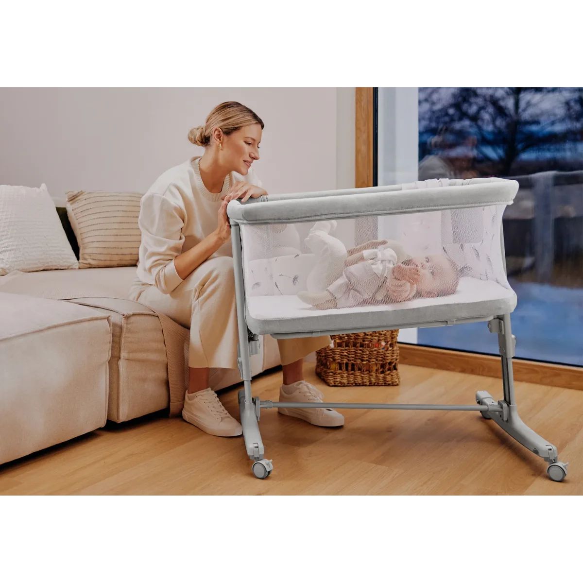 Lionelo Aurora Beige Taupe – Shtrat për bebe 3 në 1