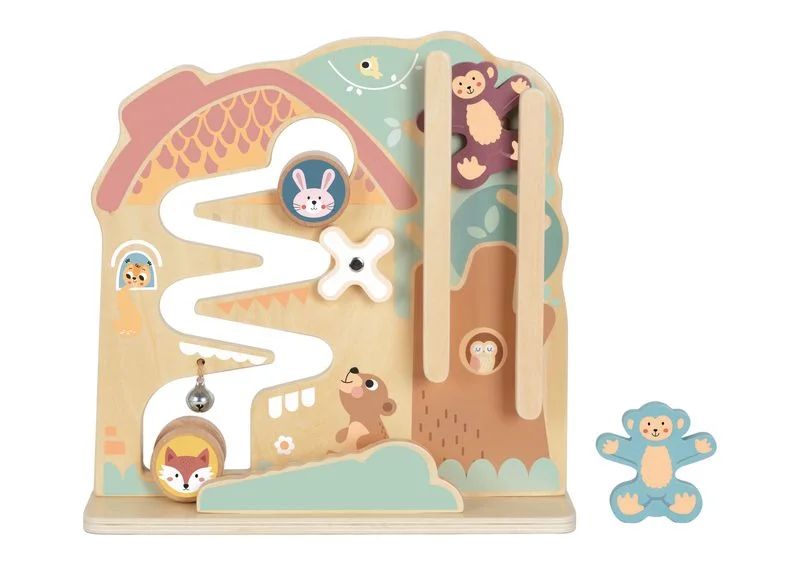 Tooky Toys – Pistë edukative 2 në 1 me topa prej druri