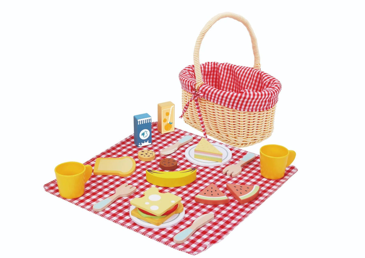 Tooky Toys – Set pikniku prej druri me aksesorë