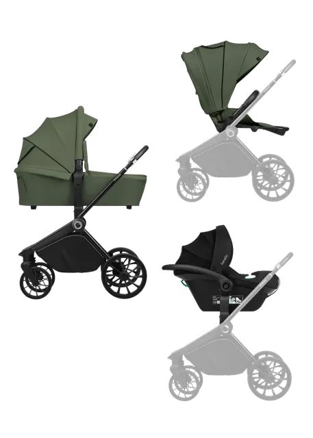 Lionelo Mika Plus Green Olive – Karrocë 3 në 1
