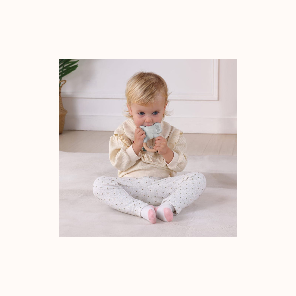 Tooky Toys – Lodër natyrale për dhëmbë në formë elefanti
