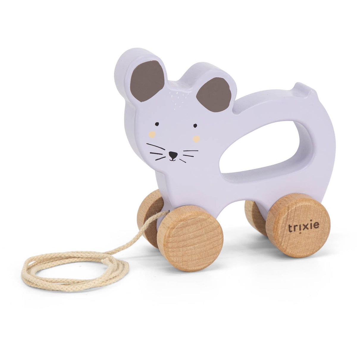 Trixie – Lodër tërheqëse prej druri – Mrs. Mouse