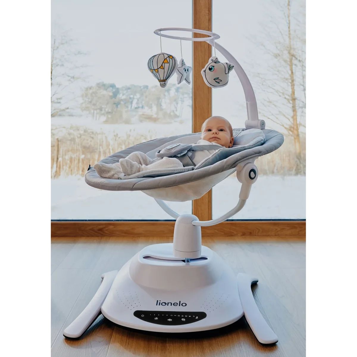 Lionelo Bella Grey Concrete – Luhatëse elektrike për bebe