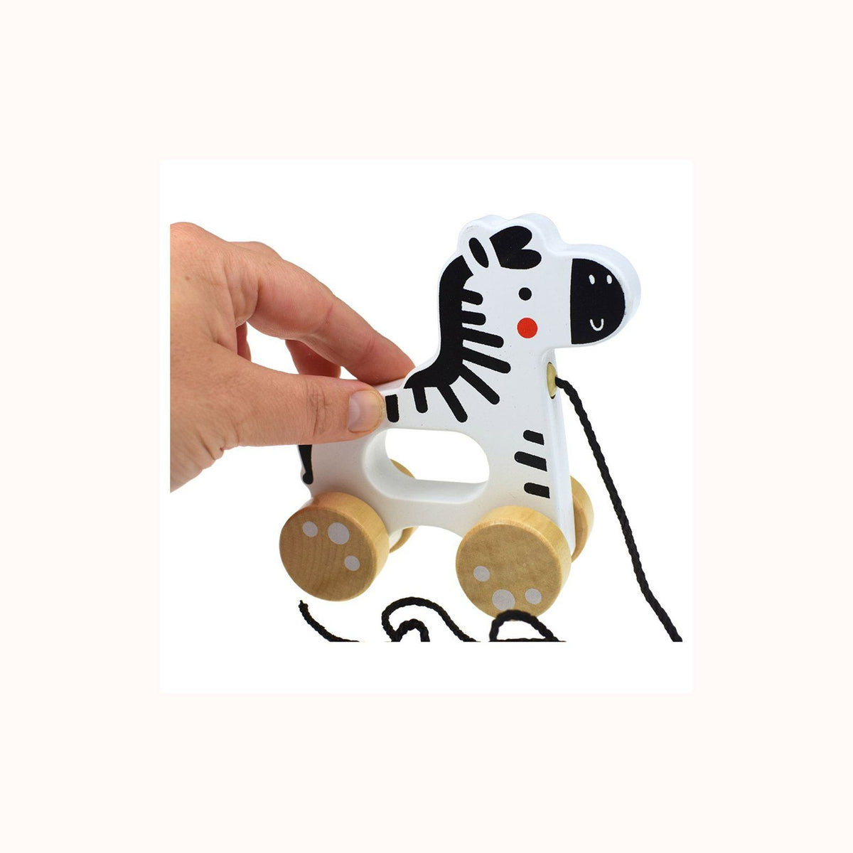 Tooky Toys – Zebër tërheqëse prej druri për fëmijë