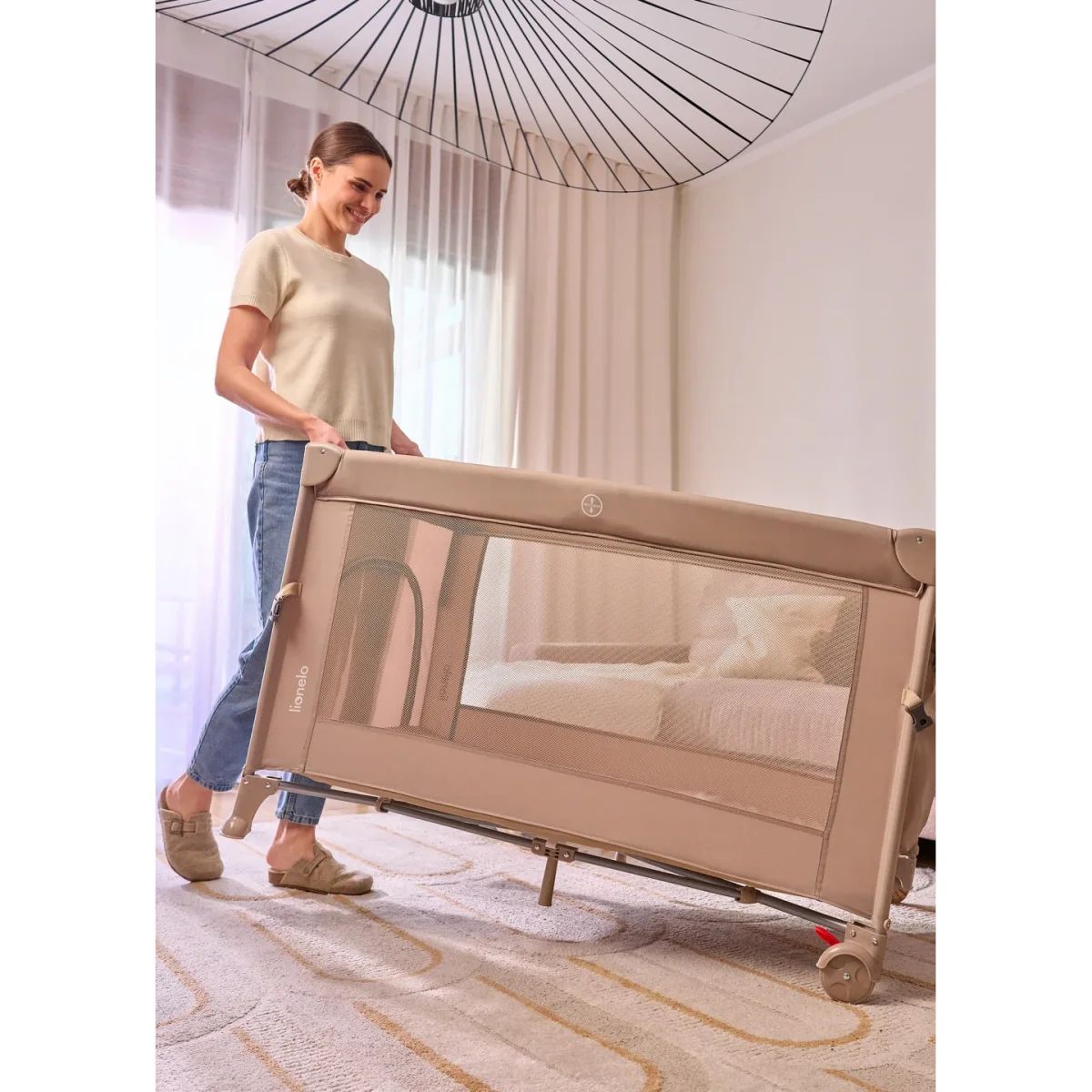 Lionelo Ellen Beige Sand – Shtrat anësor 3 në 1