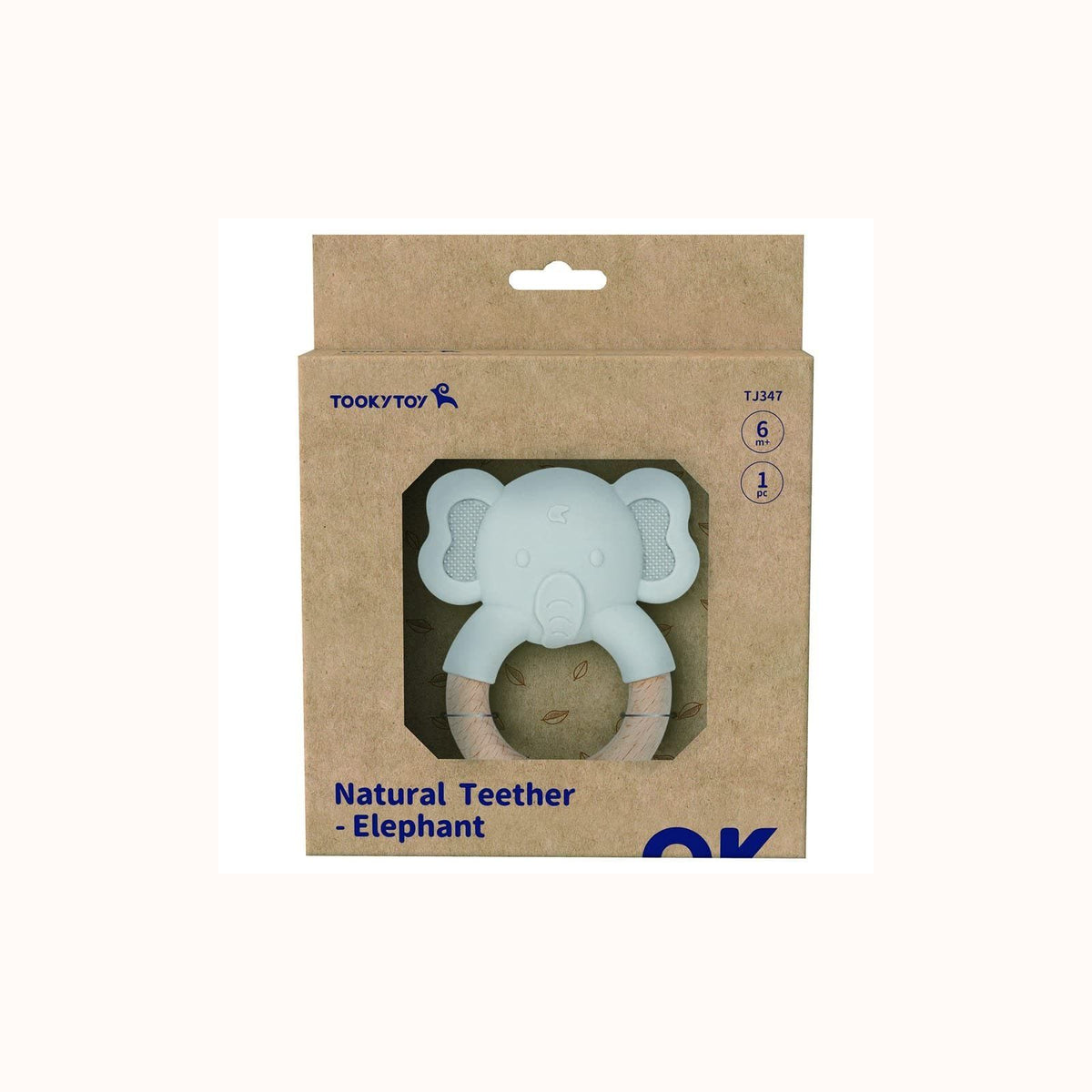 Tooky Toys – Lodër natyrale për dhëmbë në formë elefanti