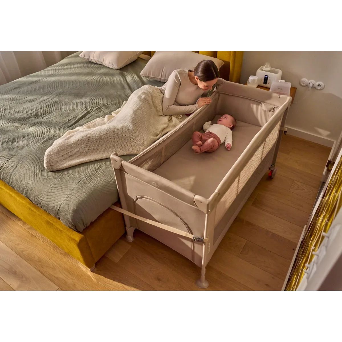 Lionelo Ellen Beige Sand – Shtrat anësor 3 në 1